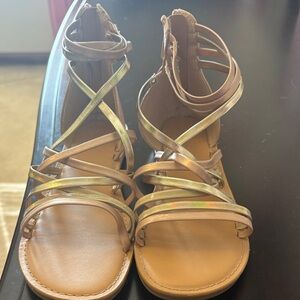 Cat & Jack Gold and Tan Strappy Sandals